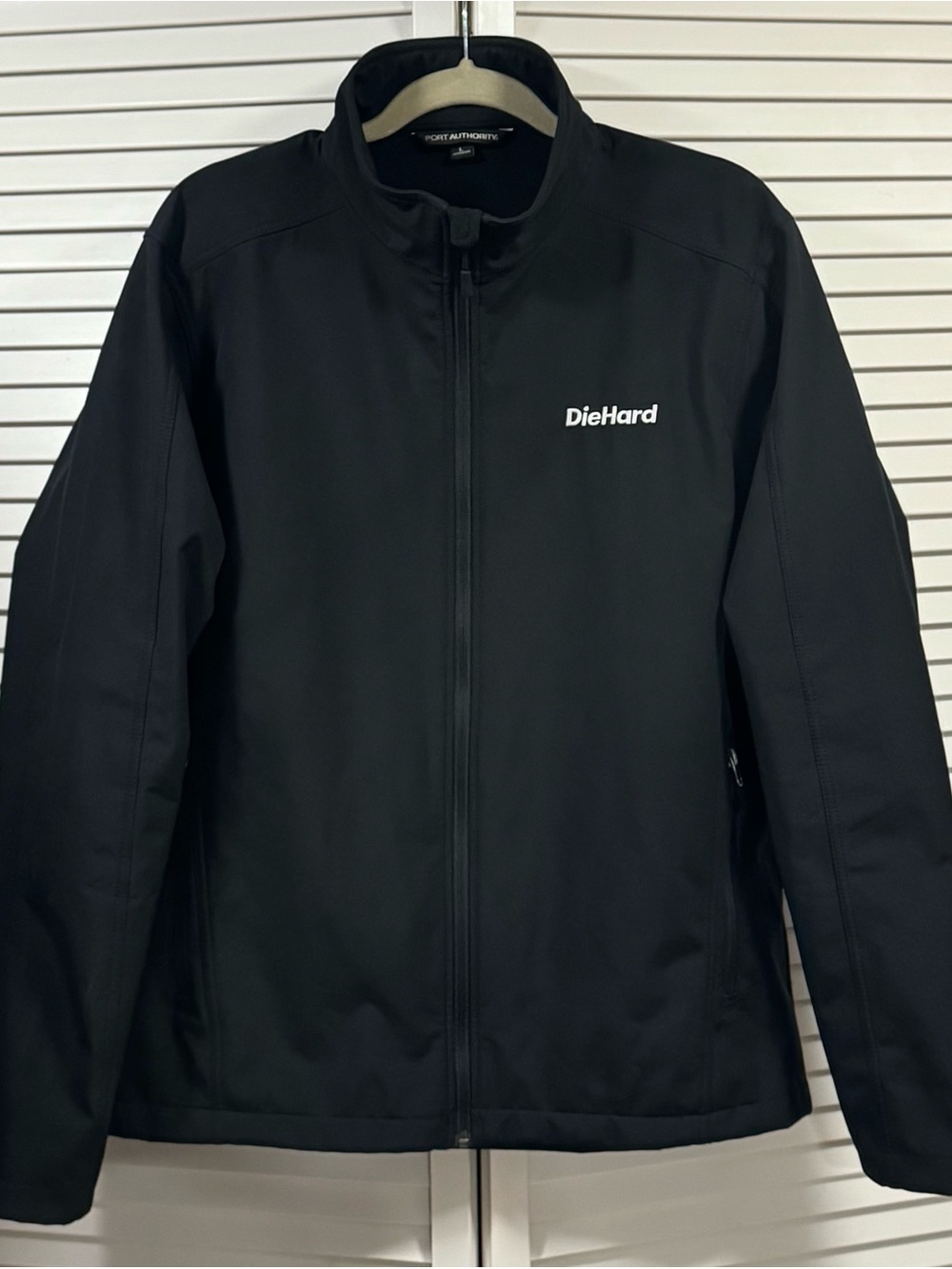 Port Authority Men's Full Zip Jacket Black Solid Fleece Line Large DIEHARD LOGO